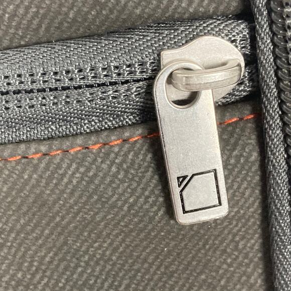 Lewis N Clark Toiletry Bag Gray Orange Trim Handle Travel Hang Mesh Pocket 9x9 - Picture 5 of 14